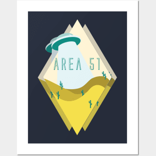 Triple Diamond-View Desert Area 51 in Peach Posters and Art